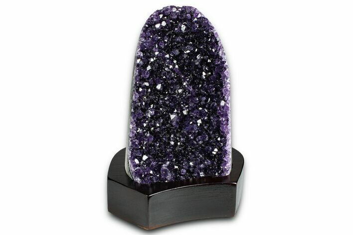 Deep Purple Amethyst Geode With Wood Base - Uruguay #368330